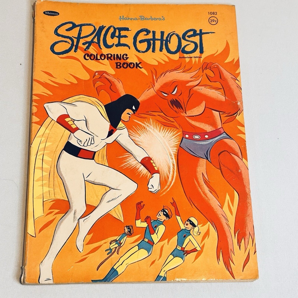 Space Ghost Coloring Book 1082 Hanna Barbera's Whitman Rare HTF